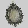 Zinc Alloy Cabochon Settings. Fashion jewelry findings. Lead-free. 47x32mm. Inner dia: 18x25mm. Sold by Bag