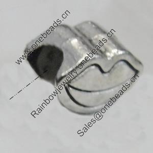 Europe Beads. Fashion Zinc Alloy Jewelry Findings. Lead-free. 6x10mm. Hole:5mm. Sold by Bag