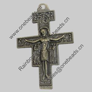 Pendant/Charm. Fashion Zinc Alloy Jewelry Findings. Lead-free. Cross 86x56mm. Sold by PC