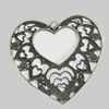 Pendant/Charm. Fashion Zinc Alloy Jewelry Findings. Lead-free. Heart 43x42mm. Sold by Bag