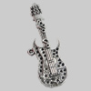 Pendant/Charm. Fashion Zinc Alloy Jewelry Findings. Lead-free. Guitar 55x21mm. Sold by Bag