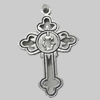 Pendant/Charm. Fashion Zinc Alloy Jewelry Findings. Lead-free. Cross 39x24mm. Sold by Bag