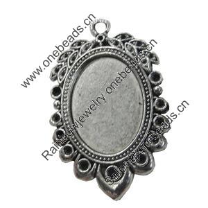 Zinc Alloy Cabochon Settings. Fashion jewelry findings. Lead-free. 47x30mm. Inner dia:18x25mm. Sold by Bag