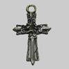 Pendant/Charm. Fashion Zinc Alloy Jewelry Findings. Lead-free. Cross 36x22mm. Sold by Bag