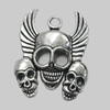 Pendant/Charm. Fashion Zinc Alloy Jewelry Findings. Lead-free. 34x26mm. Sold by Bag