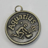 Message Charm. Fashion Zinc Alloy Jewelry Findings. Lead-free. Aquarius 21x18mm. Sold by Bag