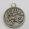 Message Charm. Fashion Zinc Alloy Jewelry Findings. Lead-free. Leo 21x18mm. Sold by Bag