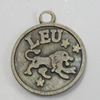 Message Charm. Fashion Zinc Alloy Jewelry Findings. Lead-free. Leo 21x18mm. Sold by Bag