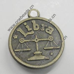 Message Charm. Fashion Zinc Alloy Jewelry Findings. Lead-free. Libra 21x18mm. Sold by Bag