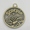 Message Charm. Fashion Zinc Alloy Jewelry Findings. Lead-free. Scorpio 21x18mm. Sold by Bag