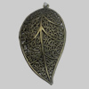 Pendant/Charm. Fashion Zinc Alloy Jewelry Findings. Lead-free. Leaf 57x30mm. Sold by Bag
