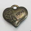Pendant/Charm. Fashion Zinc Alloy Jewelry Findings. Lead-free. Heart 23x22mm. Sold by Bag