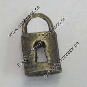 Pendant/Charm. Fashion Zinc Alloy Jewelry Findings. Lead-free. Lock 14x7mm. Sold by Bag