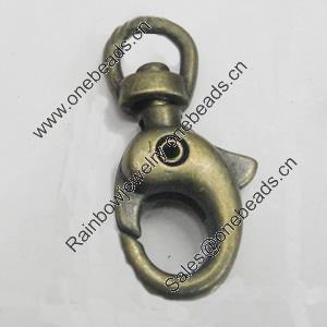 Clasps. Fashion Zinc Alloy Jewelry Findings. Lead-free. 30x14mm. Sold by Bag