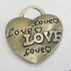 Pendant/Charm. Fashion Zinc Alloy Jewelry Findings. Lead-free. Heart 24x21mm. Sold by Bag