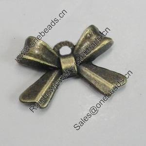 Pendant/Charm. Fashion Zinc Alloy Jewelry Findings. Lead-free. Bowknot 14x10mm. Sold by Bag