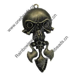 Pendant/Charm. Fashion Zinc Alloy Jewelry Findings. Lead-free. 67x30mm. Sold by Bag