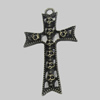 Pendant/Charm. Fashion Zinc Alloy Jewelry Findings. Lead-free. Cross 52x29mm. Sold by Bag