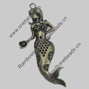Pendant/Charm. Fashion Zinc Alloy Jewelry Findings. Lead-free. 73x31mm. Sold by PC