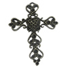 Pendant/Charm. Fashion Zinc Alloy Jewelry Findings. Lead-free. Cross 67x49mm. Sold by PC