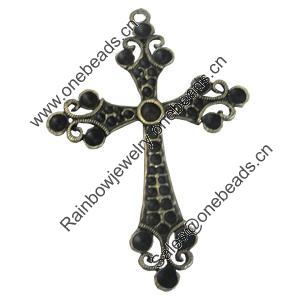 Pendant/Charm. Fashion Zinc Alloy Jewelry Findings. Lead-free. Cross  75x51mm. Sold by PC