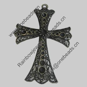 Pendant/Charm. Fashion Zinc Alloy Jewelry Findings. Lead-free. Cross  71x49mm. Sold by PC