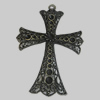 Pendant/Charm. Fashion Zinc Alloy Jewelry Findings. Lead-free. Cross  71x49mm. Sold by PC