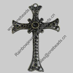 Pendant/Charm. Fashion Zinc Alloy Jewelry Findings. Lead-free. Cross  70x44mm. Sold by PC