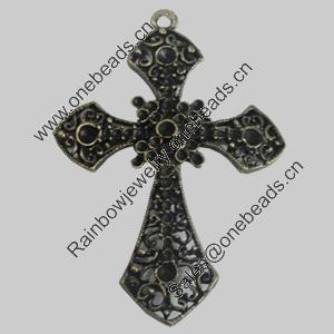 Pendant/Charm. Fashion Zinc Alloy Jewelry Findings. Lead-free. Cross  77x54mm. Sold by PC
