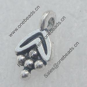 Pendant/Charm. Fashion Zinc Alloy Jewelry Findings. Lead-free. 10x5mm. Sold by Bag