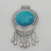 Zinc Alloy Pendant With Resin Beads. Fashion Jewelry Findings. 125x66mm. Sold by PC