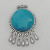Zinc Alloy Pendant With Resin Beads. Fashion Jewelry Findings. 108x58mm. Sold by PC