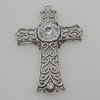 Pendant/Charm. Fashion Zinc Alloy Jewelry Findings. Lead-free. Cross 88x58mm. Sold by PC