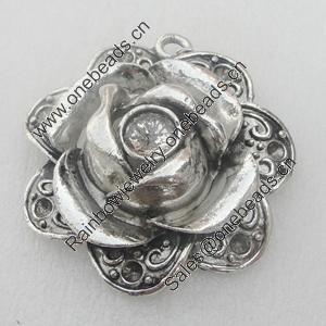 Pendant/Charm. Fashion Zinc Alloy Jewelry Findings. Lead-free. Flower 58mm. Sold by PC