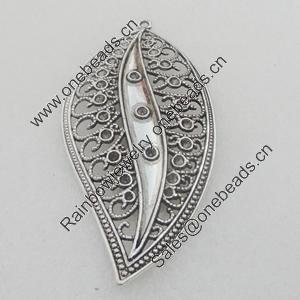 Pendant/Charm. Fashion Zinc Alloy Jewelry Findings. Lead-free. Leaf 83x40mm. Sold by PC