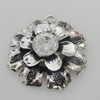 Zinc Alloy Pendant With Drill Beads. Fashion Jewelry Findings. Lead-free. Flower 54mm. Sold by PC 