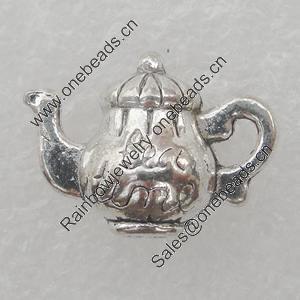  Pendant/Charm. Fashion Zinc Alloy Jewelry Findings. Lead-free. Teapot 16x11mm. Sold by Bag  