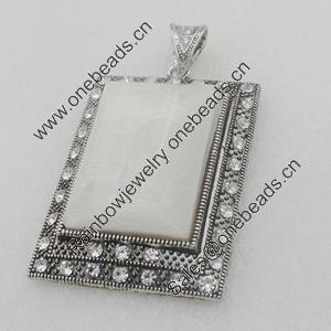 Zinc Alloy Pendant With  Reisin Beads. Fashion Jewelry Findings. 82x47mm. Sold by PC