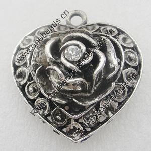 Hollow Bali Pendant With Drill Beads. Zinc Alloy Jewelry Findings. Lead-free. Flower 46x49mm. Sold by PC