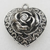 Hollow Bali Pendant With Drill Beads. Zinc Alloy Jewelry Findings. Lead-free. Flower 46x49mm. Sold by PC