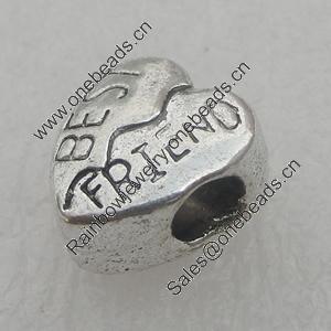 Europe Beads. Fashion Zinc Alloy Jewelry Findings. Lead-free. 10x11mm. Hole:4mm. Sold by Bag
