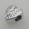 Europe Beads. Fashion Zinc Alloy Jewelry Findings. Lead-free. 10x11mm. Hole:4mm. Sold by Bag