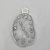 Pendant/Charm. Fashion Zinc Alloy Jewelry Findings. Lead-free. Clock 22x12mm. Sold by Bag