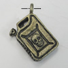 Pendant/Charm. Fashion Zinc Alloy Jewelry Findings. Lead-free. 14x11mm. Sold by Bag
