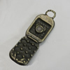 Pendant/Charm. Fashion Zinc Alloy Jewelry Findings. Lead-free. Cell Phone 21x7mm. Sold by Bag