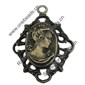 Pendant/Charm. Fashion Zinc Alloy Jewelry Findings. Lead-free. 37x27mm. Sold by Bag