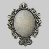 Zinc Alloy Cabochon Settings. Fashion jewelry findings. Lead-free. 46x34mm. Inner dia:22x29mm. Sold by Bag