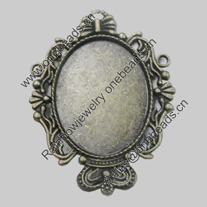 Zinc Alloy Cabochon Settings. Fashion jewelry findings. Lead-free. 46x34mm. Inner dia:22x29mm. Sold by Bag