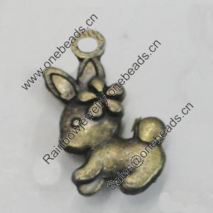 Pendant/Charm. Fashion Zinc Alloy Jewelry Findings. Lead-free. Animal 15x18mm. Sold by Bag