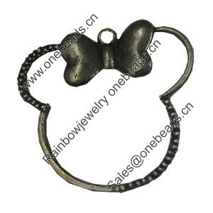Pendant/Charm. Fashion Zinc Alloy Jewelry Findings. Lead-free. Animal 35x37mm. Sold by Bag